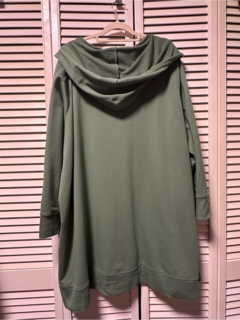 Denim & Co Long French Terry Stadium Hoodie - Picture 2 of 6